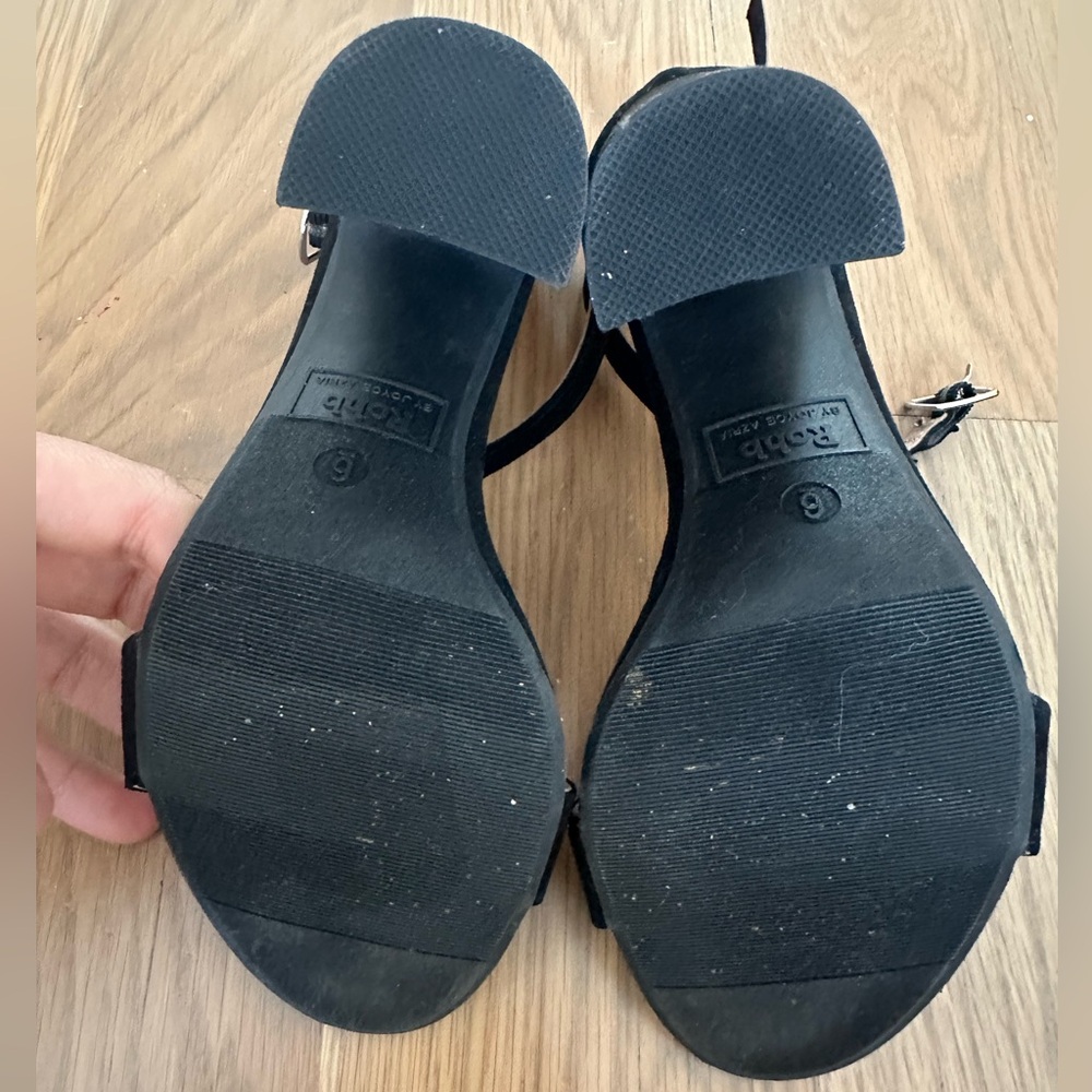 NEW Rohb by Joyce Azria Monaco High Block Heel Ankle Strap Sandal (Black) Size 6 - Picture 9 of 10